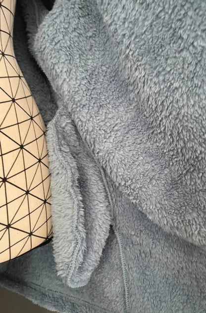 💖 veste bleu ciel grande taille 58 pilou longue capuche zippée douce cocooning tendance 💖