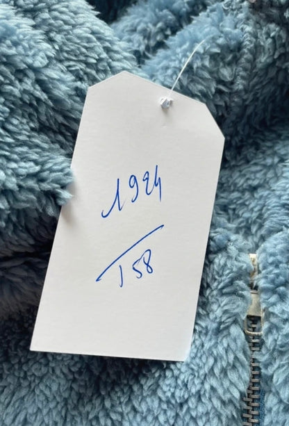 💖 veste bleu ciel grande taille 58 pilou longue capuche zippée douce cocooning tendance 💖