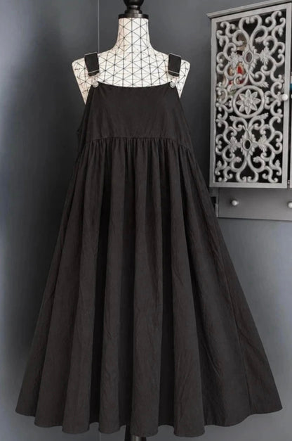 💖 robe salopette noire longue ample évasée bohème tendance grande taille 58 💖