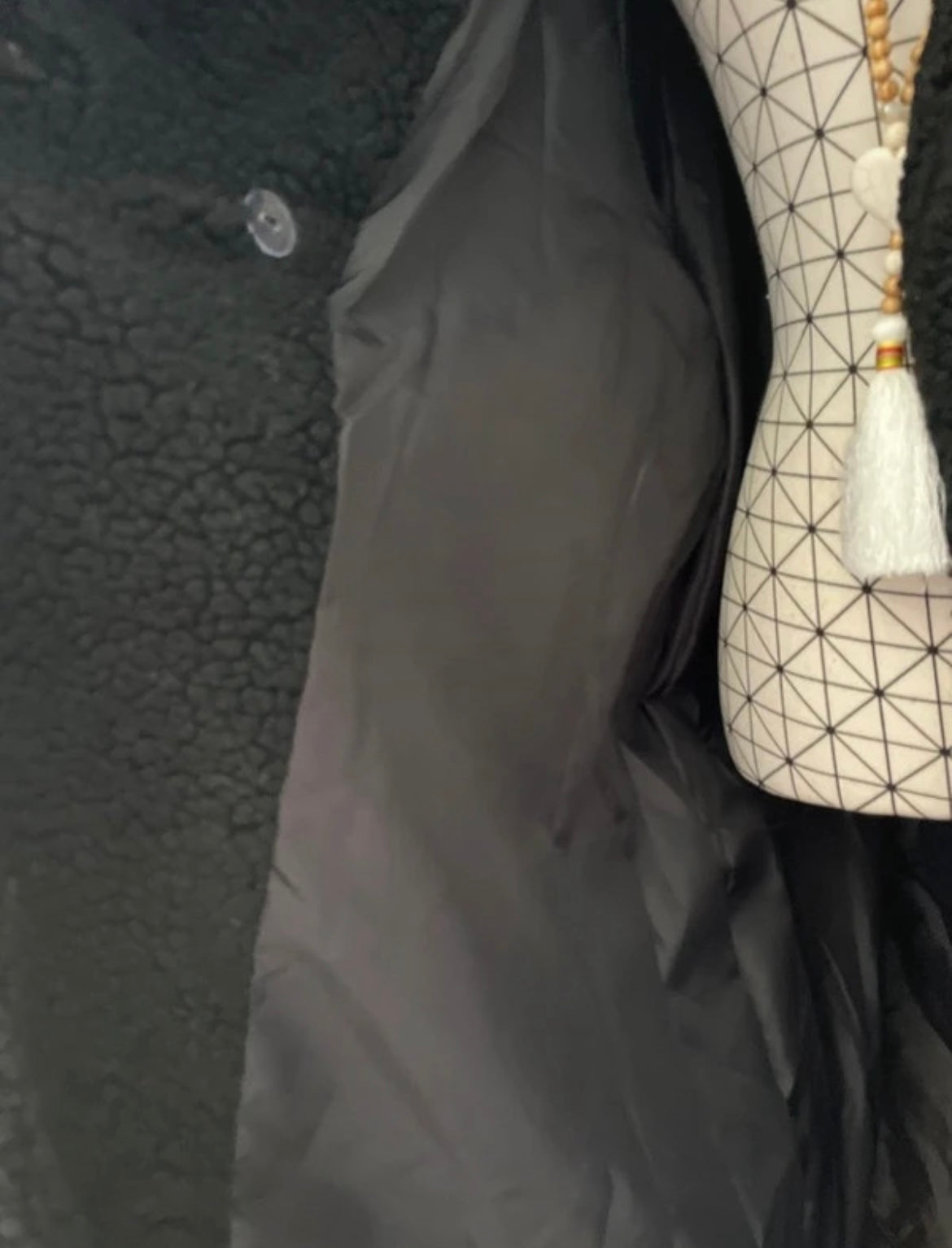 💖 manteau long noir très épais effet mouton pilou chaud grande taille 58 oversize tendance 💖