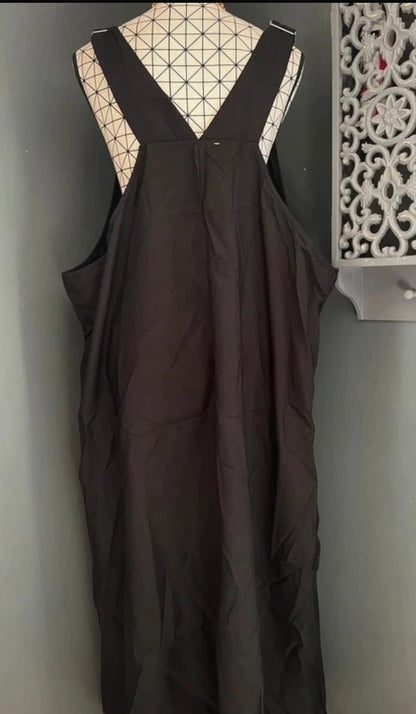 💖 robe salopette noire longue ample évasée bohème tendance grande taille 58 💖