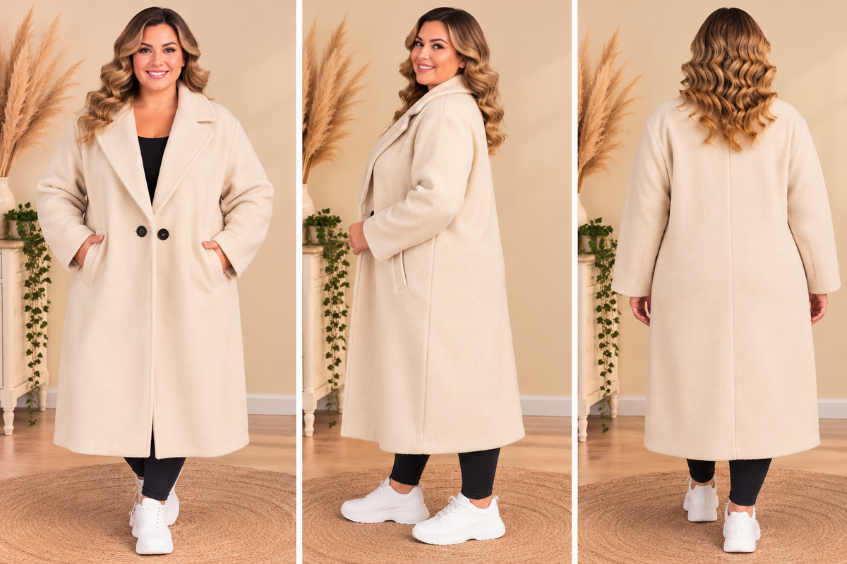 💖 manteau beige crème grande taille 58 long chic élégant oversize mi-saison tendance 💖