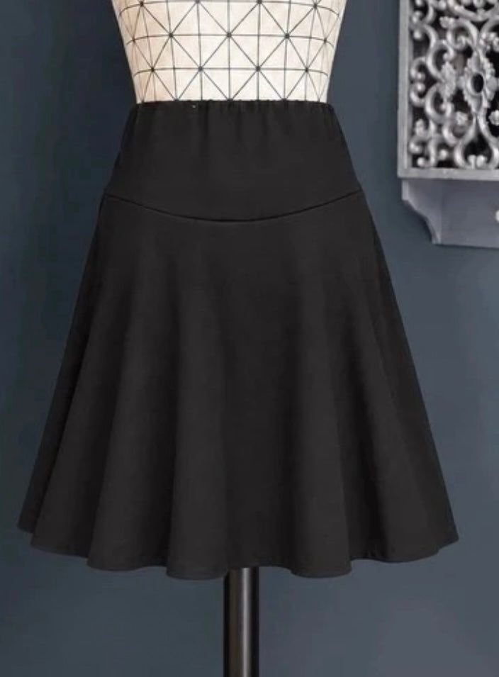 💖 jupe-short noire évasée grande taille 56 taille haute fluide chic tendance 💖