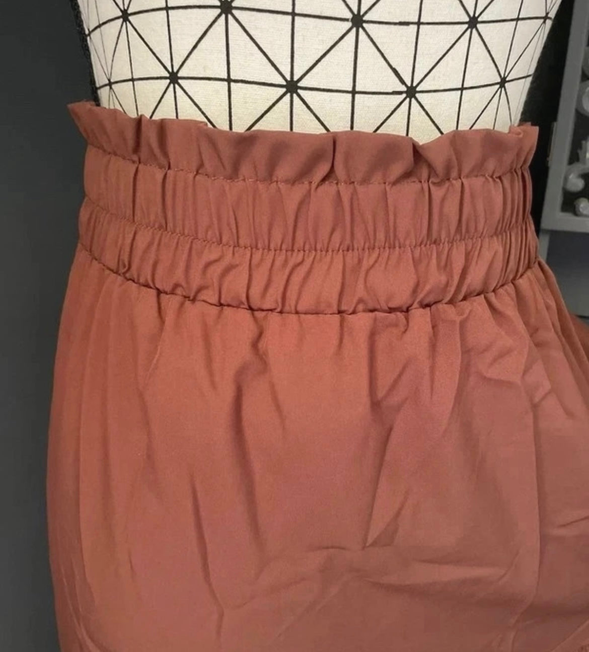 🌹 jupe longue terracotta bohème à volants taille haute grande taille 56 fluide tendance 🌹