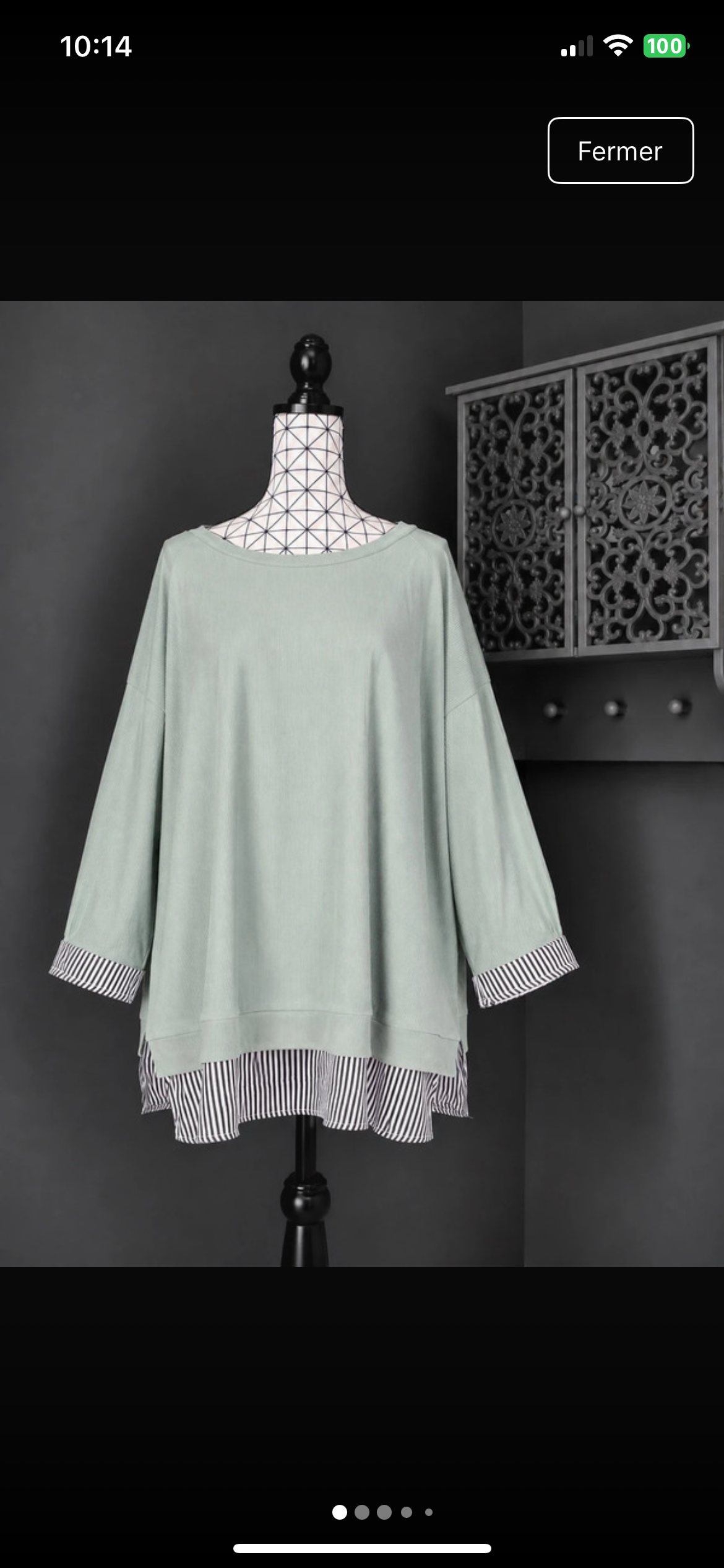 💖 pull chemise vert sauge grande taille 52 ample fluide effet 2 en 1 rayures tendance 💖
