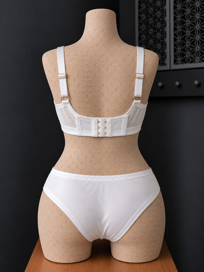 💜 Ensemble blanc dentelle avec armature – Taille 52 bonnet 120 E/F/G – 125 D 💜